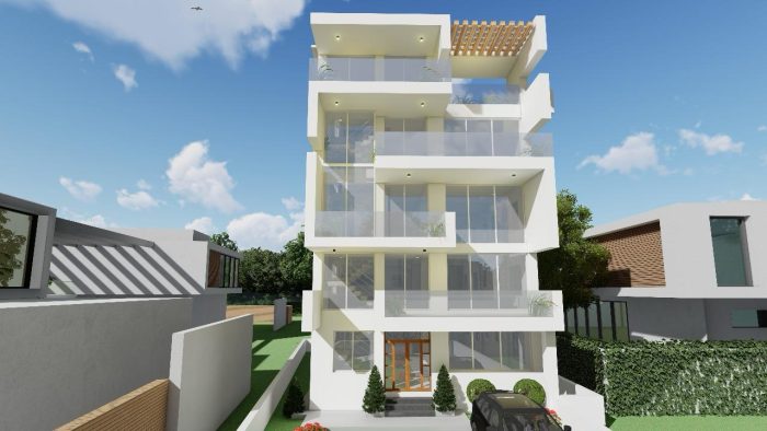 3D rendering of the apartment building under construction in Kuleshor, kathmandu